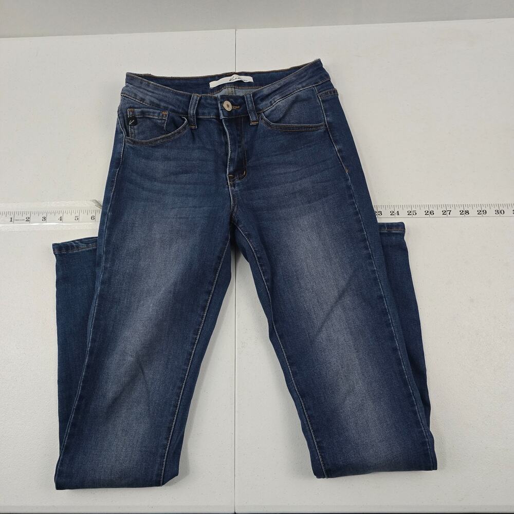 Kancan Madison Essentials Mid Rise Super Skinny 3/25‎ blue denim womens 5692